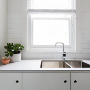 white kitchen counter