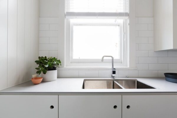 white kitchen counter